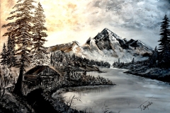 (obraz 28) Akryl na płótnie 70 x 50 cm werniksowany. (brak)