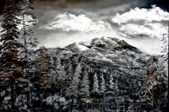 (obraz 27) Akryl na płótnie 70 x 50 cm werniksowany. (brak)