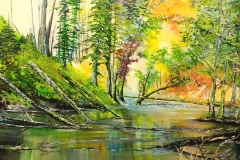 (obraz 09) akryl na płótnie rzeka 100 x 70 - werniksowany